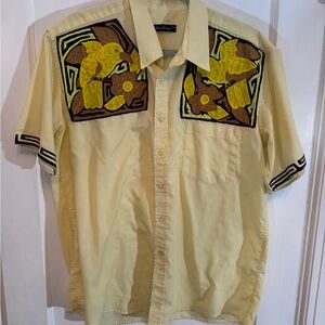 Panhandle Slim Yellow and Brown Embroidered Shirt